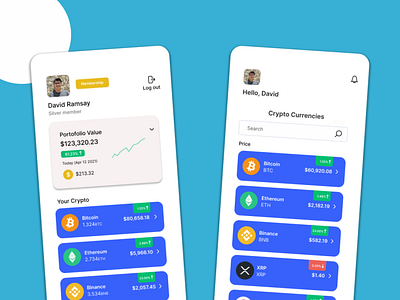 Crypto Currency App Design branding design e wallet graphic design logo ui ux