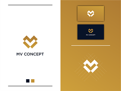 MV Concept Logo Designs branding clean design flat icon logo logotype minimal modern simple vector