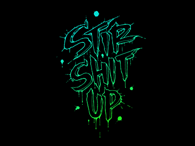 Stir Shit Up blue gif hand lettering lettering neon pink type