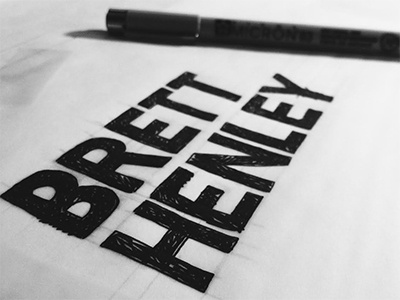 Brett Henley hand lettering black and white branding hand lettering ink lettering logo logo type sketch