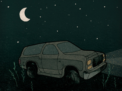 Ram Charger illustration moon photoshop stars texture truck