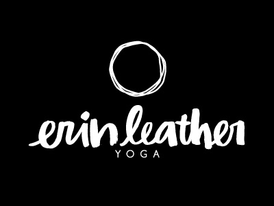 Erin Leather Yoga – concept 2 black and white branding brush lettering logo logo design yoga