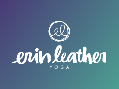 Erin Leather Yoga – concept 2 (and a half!) branding brush lettering circle logo logo design yoga