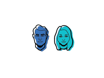 Drs. Jeff + Laura portraits icon illustration logo logo design portrait