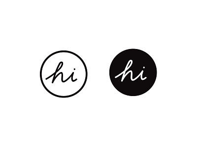 New HI logo black and white branding circle custom type logo logo design minimal
