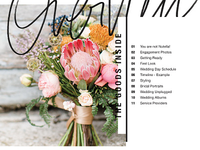 Wedding Guide Design design editorial hand lettering layout layout design lettering lookbook print publication design script