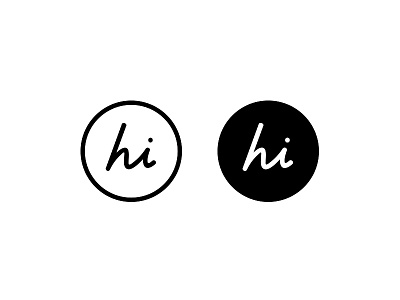 New HI logo black and white branding circle custom type logo logo design minimal