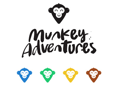 Final logo for Munkey Adventures black and white branding circle custom type logo logo design minimal