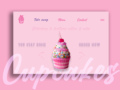 Cupcake concept dribbleweeklywarmup page design webdesign