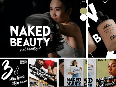 NAKED BEAUTY | cruelty-free make up brand identity branding graphic design logo