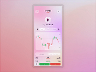 Trading App UI Design crypto crypto currency crypto exchange crypto trading crypto wallet glassmorphism gradient mesh mobile app design mobile ui mobile ui design pink purple redesign trading trading app ui ui design