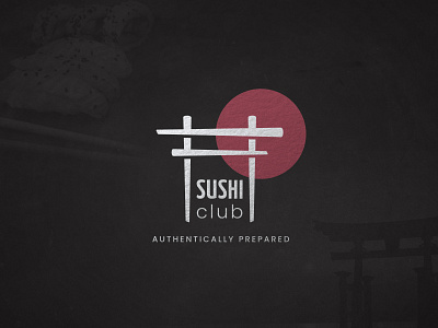 Sushi Club Logo brand brand design branding illustrator logo logo design logotype