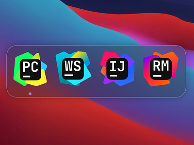 Redesign Of JetBrains Software Logos app design flat icon jetbrains logo minimalist pycharm redesign rubymine rubymine software webstorm