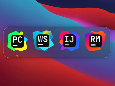 Redesign Of JetBrains Software Logos app design flat icon jetbrains logo minimalist pycharm redesign rubymine rubymine software webstorm