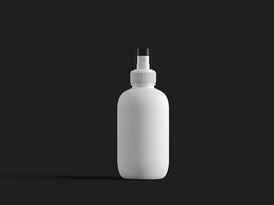 Free White Spray Bottle Mockup