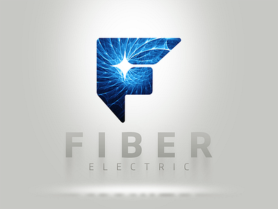 Fiber company Logo blue fiber logo