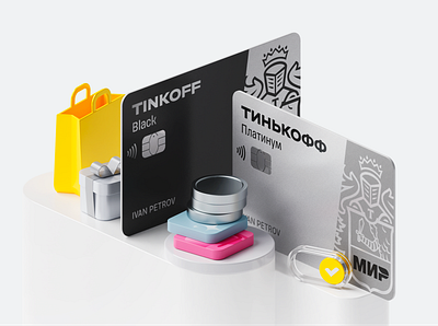 Tinkoff Bank / 3d illustration 3d 3d art bank blender card finance fintech illustration money render tinkoff