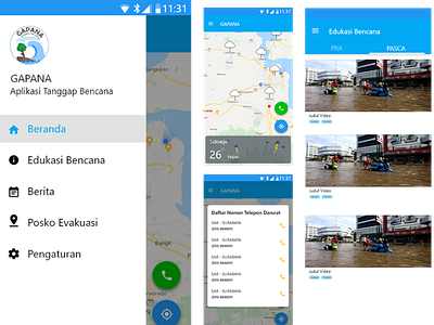 High Fidelity Prototype of GAPANA - Aplikasi Tanggap Bencana android app app design mobile app mobile app design mobile ui ui