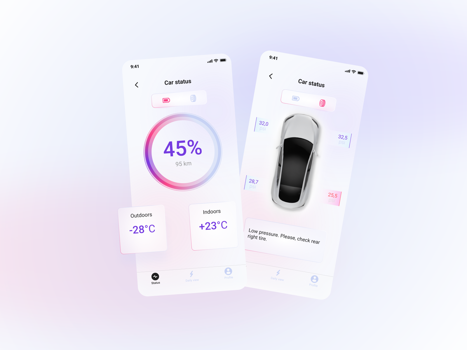 Tesla Car Status App by Olesya Grokh on Dribbble