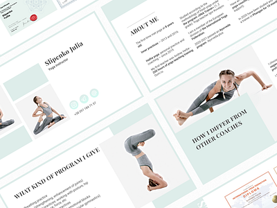 Presentation for a yoga trainer clean design presentation simple design sport ui ux web website yoga