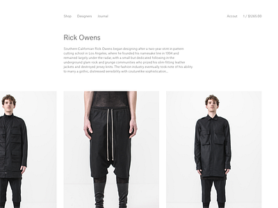 Collection ecommerce rick owens shop