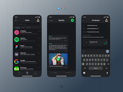 Telegrail - Telegram & Gmail | Design Challenge