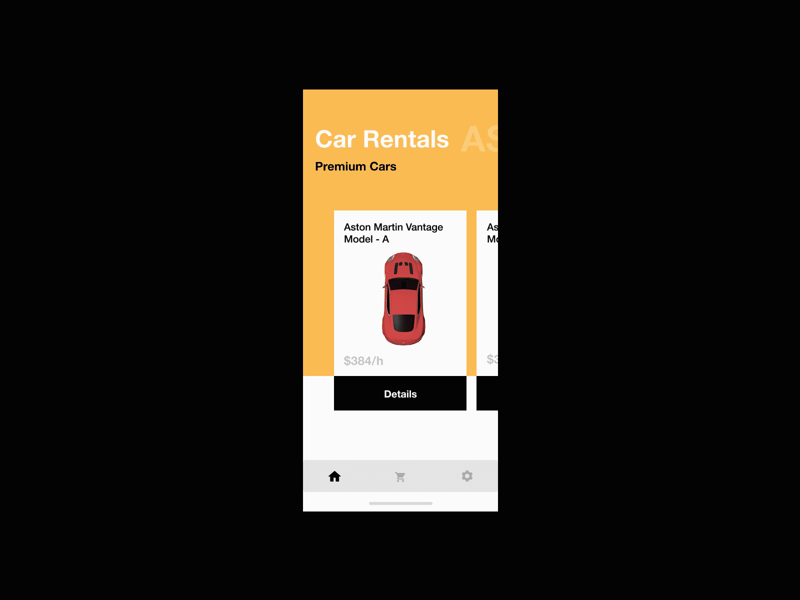 Car rental - UI Animation 3d animation app design minimal motion graphics ui ux vector