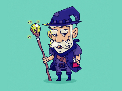 ✨ Washed Out Wizard ✨ character design illustration magic procreate spells wizard