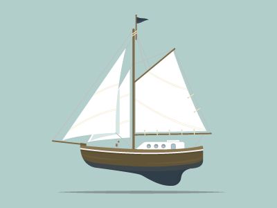 Sail Boat 50s boat graphic design illustration sailboat travel vintage