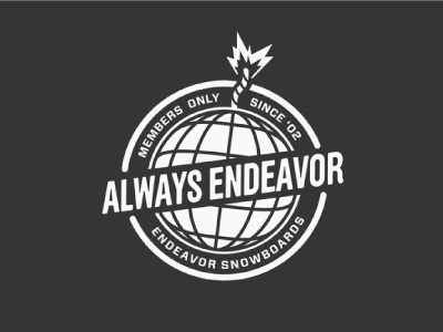 Always Endeavor Logo globe graphic design illustration logo snowboarding world