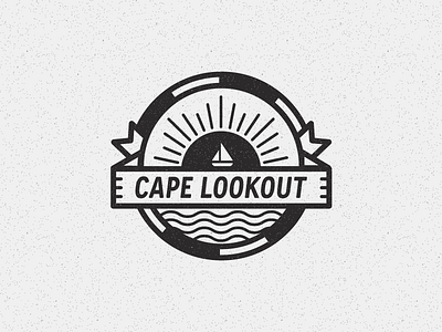 Cape Lookout Badge badge beach boat cape lookout ocean sun