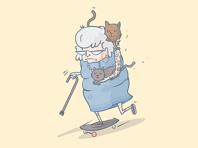 Shred till you're dead! cane cats g ma grandma shred skate skateboard skateboarding