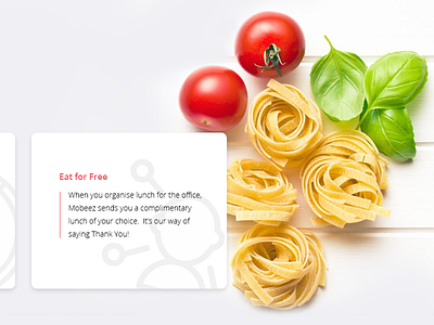 Mobeez catering design development food landing page lunch people team website