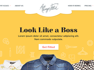 Homepage Variations clothes icons landing page tailor web design