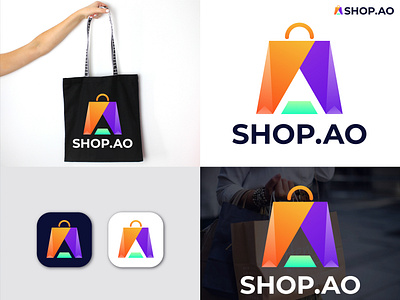 Modern shop logo design, Shopping logo, Brand logo