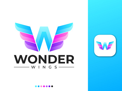 Modern Wings Logo Design, Initial Letter W Logo brand brand logo creative logos modern w letter w logo wings wings logo design