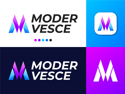Modern Logo Design, Initial Letter M and V, Letter Logo, Brandin business logo colorful company logo design logo initial letter logo letter mv logo creation logo maker marketing modern logo