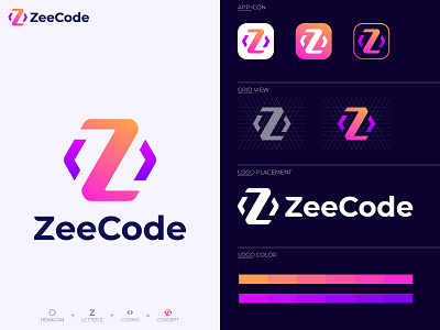 Letter Z + Coding Logo Design