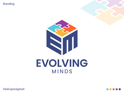 Evolving Minds | Autism Medical Company Logo autism center logo autism clinic logo autism logo autism school logo brand brand identity branding company graphic design letter em letter logo logo logo design logo designer logos medical company logo medical logo mental health psychology center