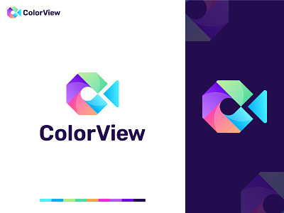 ColorView | Media Logo Design app icon brand brand identity brand identity design branding branding design c logo creative design gradient logo graphic design letter c letter logo logo logo design logo designer logos media logo media logo design modern logo