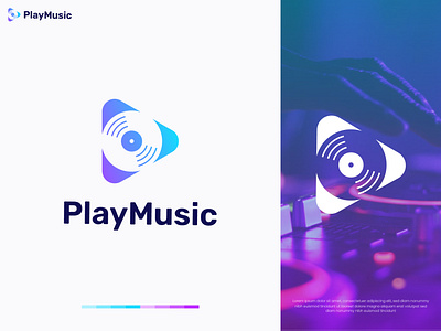 Play Music Logo Design | Music Industry Logo abstract logo app icon brand identity branding film logo gradient logo graphic design identity logo logo design logo designer logos modern logo music music icon design music industry logo music logo player logo studio logo video play