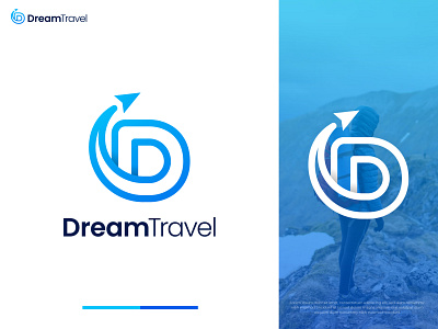 Dream Travel | Travel Agency Logo agency logo brand identity branding corporate identity d logo identity letter d logo logo logo design logo designer logo maker logos modern logo rocket logo tour logo travel agency travel agency logo travel app icon travel logo traveling logo