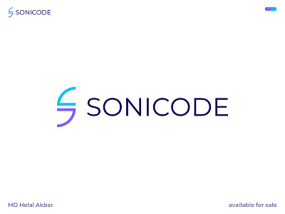 Sonicode Logo Design (Letter S + Code Symbol)