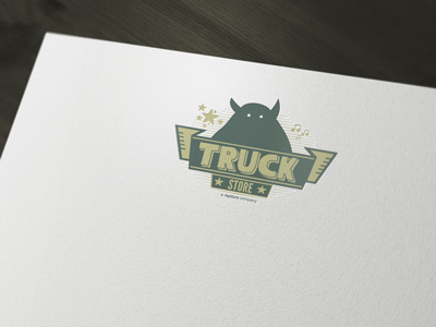 Truck Record Store Concept festival logo music music store