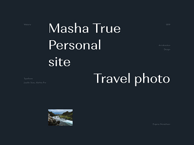 Masha True Website big type dark design photo web website