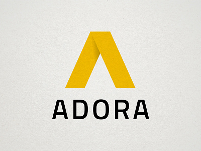 Adora Logo a letter logo logotype typography v yellow