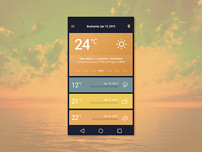 Weather App android app design material mobile ui weather