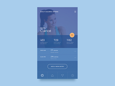 Mealplan App: Caloric Intake app design fitness food health ios iphone list mobile ui user interface