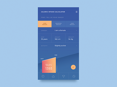 Mealplan App: Intake Calculator app design fitness food form health ios iphone list mobile ui user interface