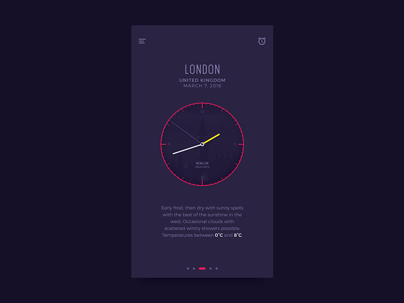 Analog Clock iOS App by Alex Cristache on Dribbble